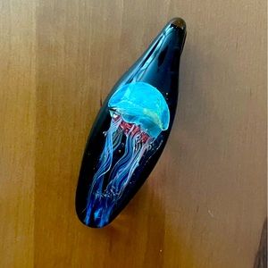 Hand-Blown Glass Jellyfish Pendant